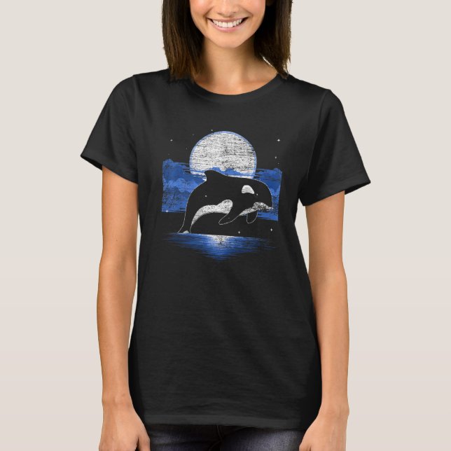 Camiseta Luna Asesina Full Moon Whale Ocean Animal Moon Orc (Anverso)