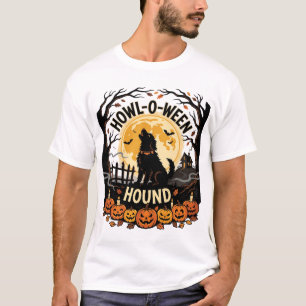 Camiseta Luna Aullido Perro Halloween (2)
