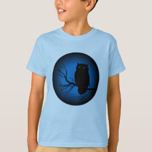 Camiseta Luna azul del búho fantasmagórico