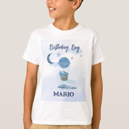 Camiseta Luna azul niño de cumpleaños pequeño elefante