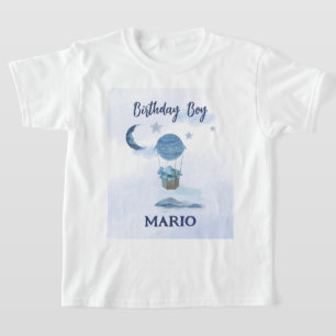 Camiseta Luna azul niño de cumpleaños pequeño elefante