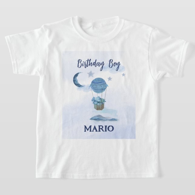 Camiseta Luna azul niño de cumpleaños pequeño elefante (Distribución)