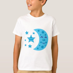 Camiseta Luna azul y estrellas a rayas