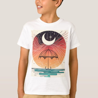 Camiseta Luna Bohemia y Lluvia Mágica