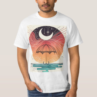 Camiseta Luna Bohemia y Lluvia Mágica