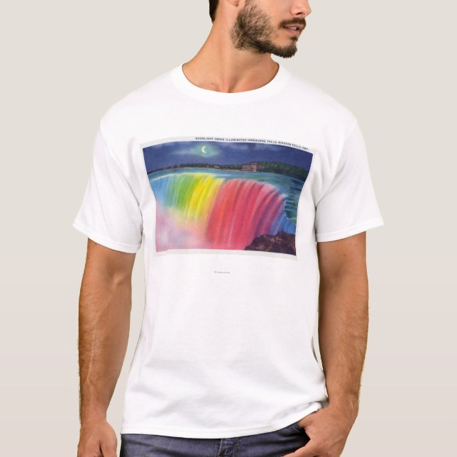 Camiseta Luna creciente sobre Horseshow iluminado (Anverso)