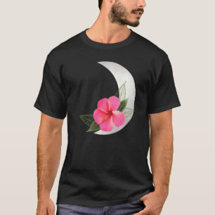 Camiseta Luna Crescent Con Flor Tropical Hibus