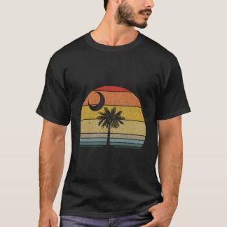Camiseta Luna Crescent de árbol Palmetto con bandera de Car