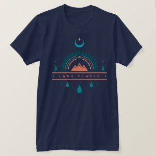 Camiseta luna de arco iris del placid del lago