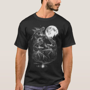 Camiseta Luna de caimán aullador estilo vintage retro diver