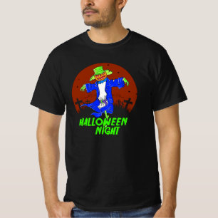 Camiseta Luna de Calabaza de la Noche Verde de Halloween