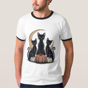 Camiseta Luna de Calabaza Negra Halloween Whimsigótico