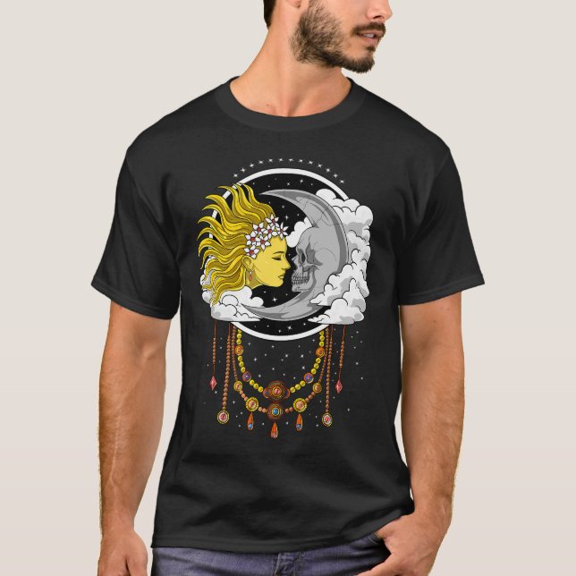 Camiseta Luna de cráneo vintage (Anverso)