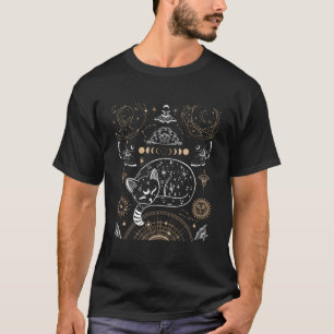 Camiseta Luna de gato Mariposa Fases Lunares Estética de Ac