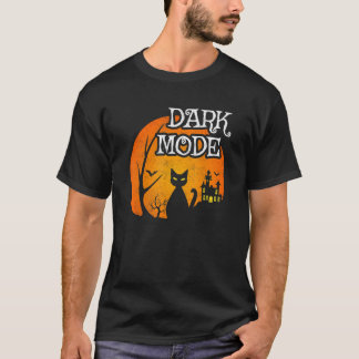 Camiseta Luna de Gato Negro   Escena Espeluznante   Hallowe