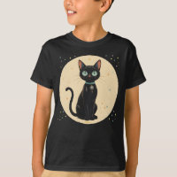 Luna de gato negro futurista atómico