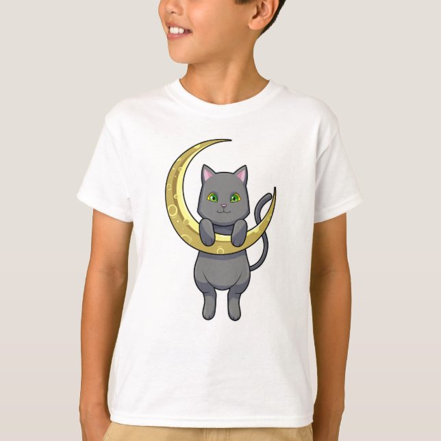 Camiseta Luna de la noche del gato (Anverso)