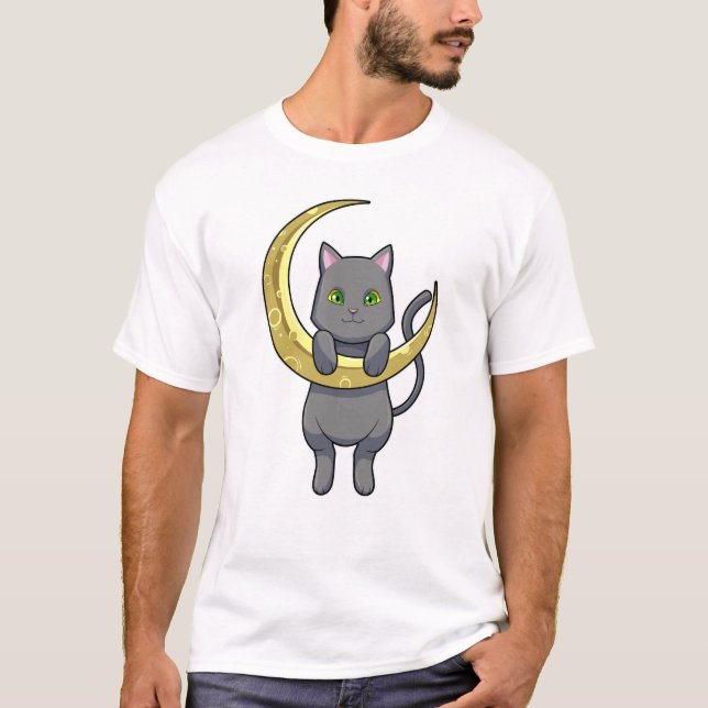 Camiseta Luna de la noche del gato (Anverso)