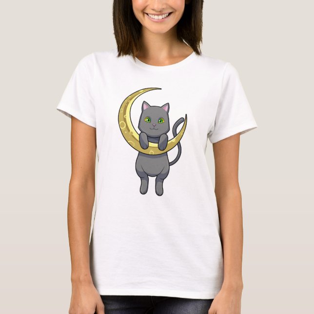 Camiseta Luna de la noche del gato (Anverso)