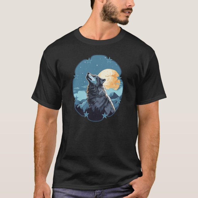 Camiseta Luna de Lobo Estrellas (Anverso)