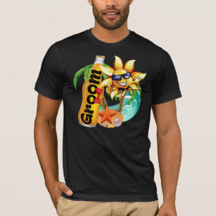 Camiseta Luna de miel de la cerveza de la playa del novio