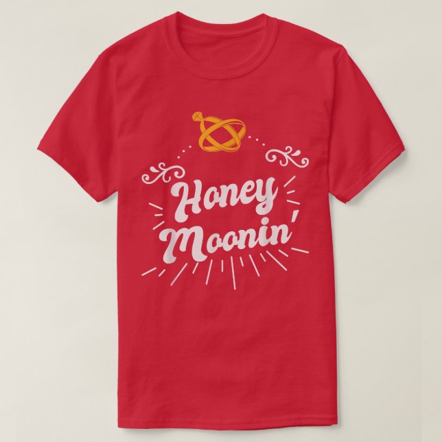 Camiseta Luna de Miel para Novia y Novio pasando la luna de (Diseño del anverso)