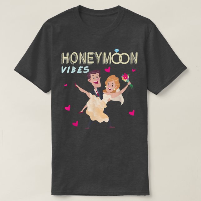 Camiseta Luna de miel Vibes Bachlorette Fiesta Novia Casada (Diseño del anverso)