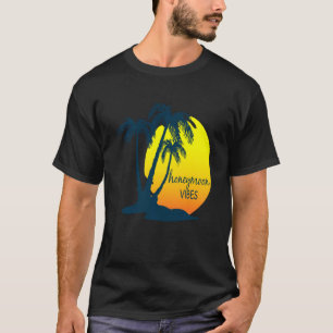 Camiseta Luna de Miel Vibes Beach Palm Tree Después Del Bod