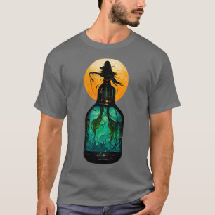 Camiseta Luna de mimbre de bruja vintage resplandeciente