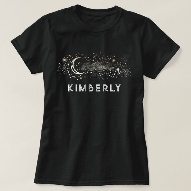 Camiseta Luna de noche estrellada celestial y estrena místi (Diseño del anverso)