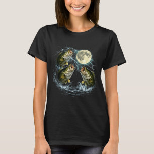 Camiseta Luna de pez bajo ropa vintage de pescador de los 9