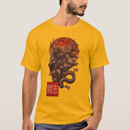 Camiseta Luna de sangre Yokai - Arte japonés oscuro