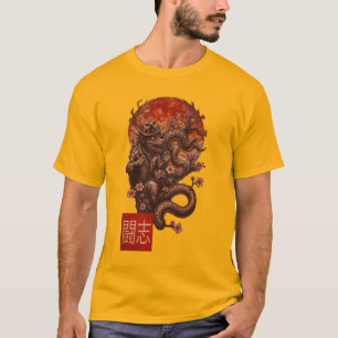 Camiseta Luna de sangre Yokai - Arte japonés oscuro