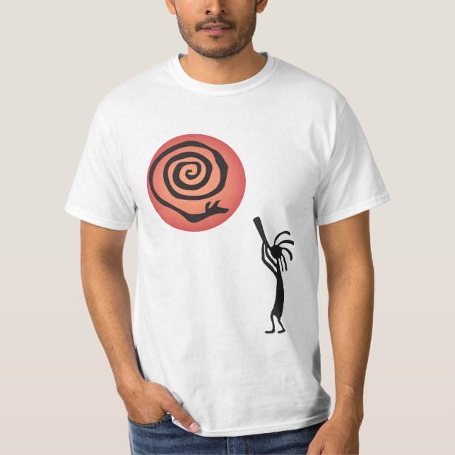 Camiseta Luna de serpiente nativa norteamericana Kokopelli  (Anverso)