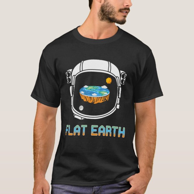 Camiseta Luna de Sol Astronauta Plana - Tierra Plana (Anverso)