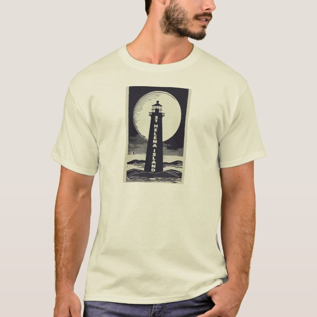 Camiseta Luna del faro de Michigan, isla de Santa Elena (Anverso)