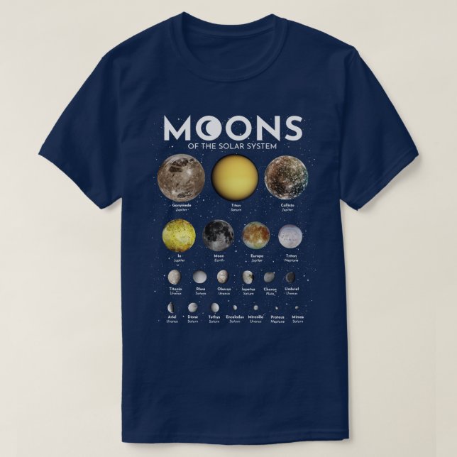 Camiseta Luna del Sistema Solar 2 (Diseño del anverso)