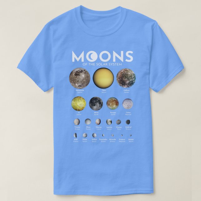 Camiseta Luna del Sistema Solar 3 (Diseño del anverso)