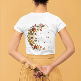 Camiseta Luna Floral Silvestre l Arte de Flor Original Pren