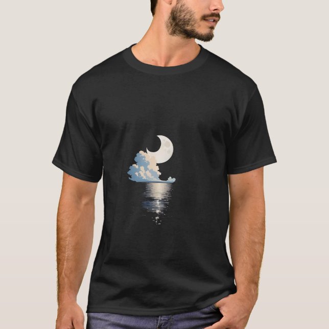 Camiseta Luna llena sobre el mar (Anverso)