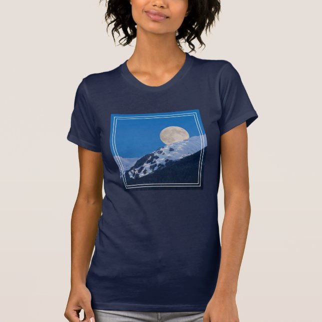 Camiseta Luna Llena Sobre La Estación De Esquí De Alyeska,  (Anverso)