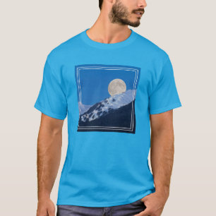Camiseta Luna Llena Sobre La Estación De Esquí De Alyeska, 