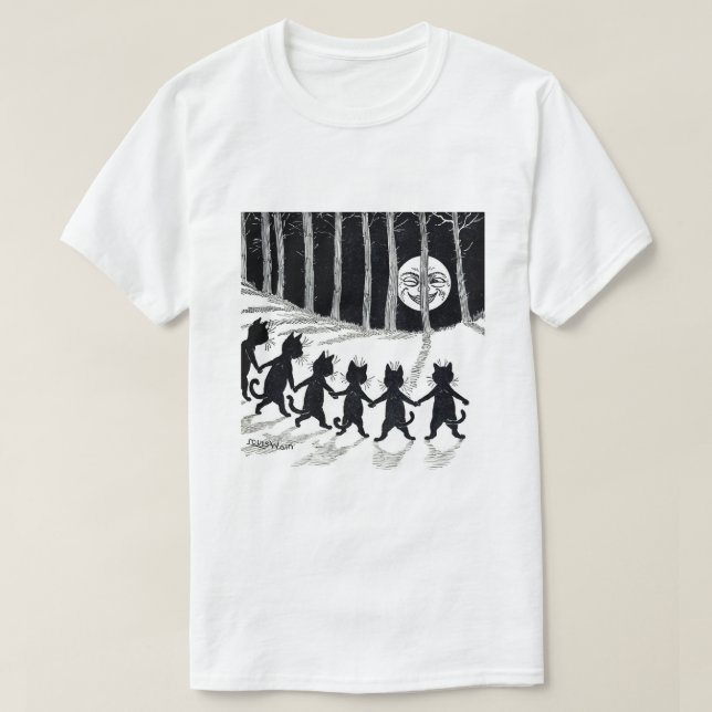 Camiseta Luna Llena y gatos, Louis Wain (Diseño del anverso)