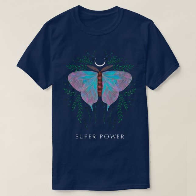 Camiseta Luna Lunar Crescent Magnífico Super Potencia (Diseño del anverso)