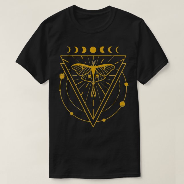 Camiseta Luna mística con fases lunares y ob celeste (Diseño del anverso)