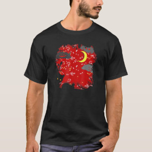 Camiseta Luna Mística del Gato del Cielo Rojo - Grunge Goth