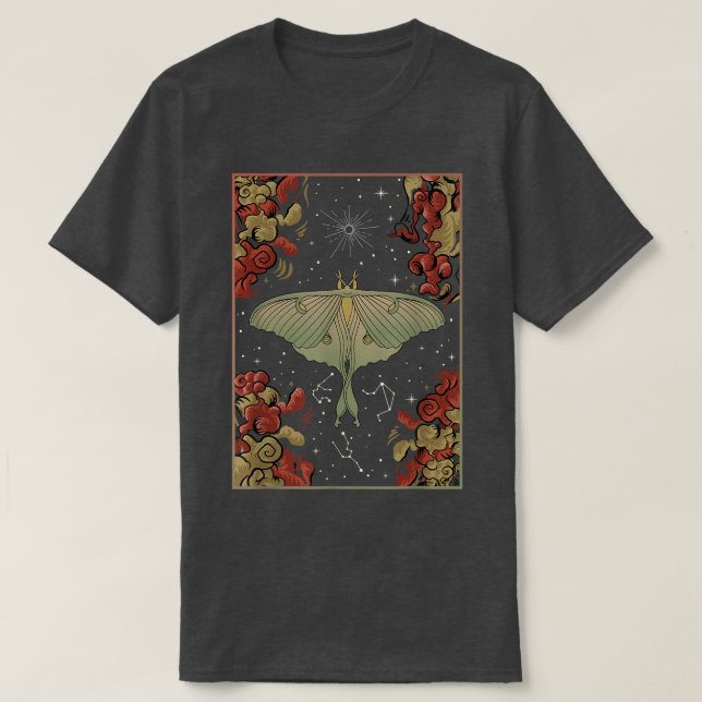 Camiseta Luna Moth Print Dark Academia Aesthetic Witchy Cel (Diseño del anverso)