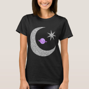 Camiseta Luna y Estrella Shimmery Silver