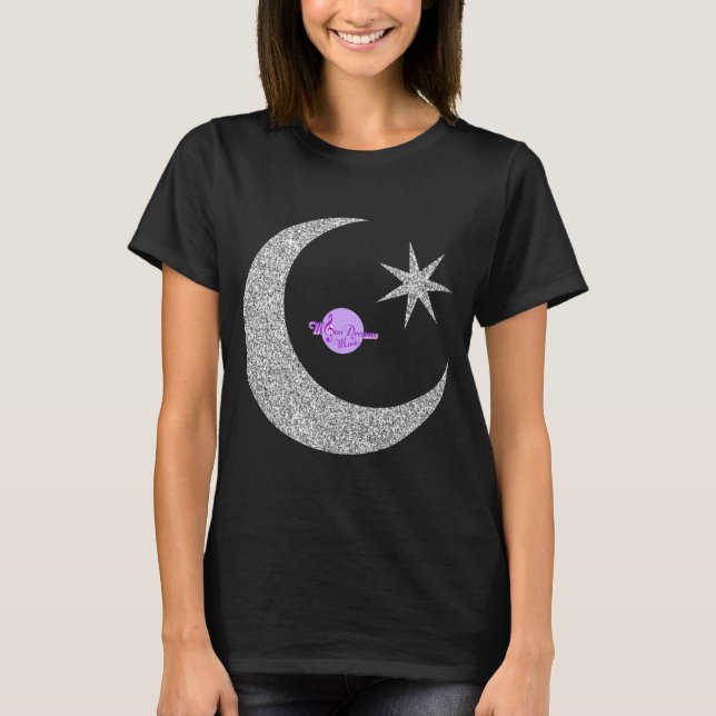 Camiseta Luna y Estrella Shimmery Silver (Anverso)
