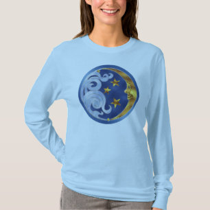 Camiseta Luna y estrellas celestes